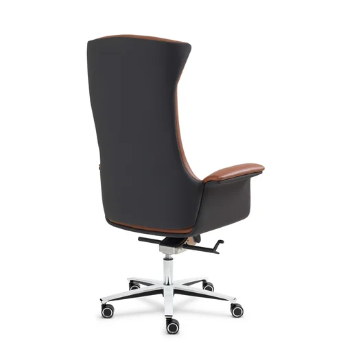 Throne Krom Deri Başlıklı Yönetici Koltuğu Taba Görsel 4